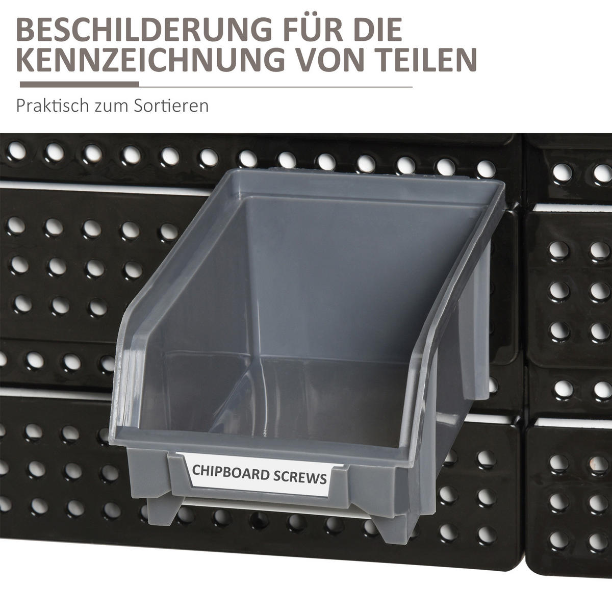 LAGERSYSTEM, Wandregal, Werkstatt, Rot+Grau+Schwarz - Multicolor, Kunststoff (18/63/37.5cm) - DURHAND