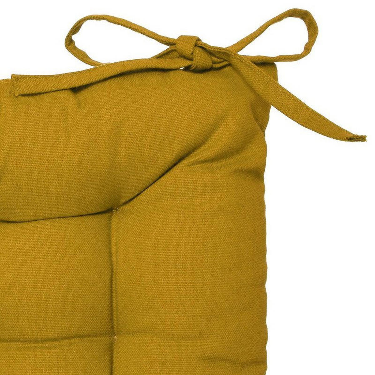 STUHLKISSEN Gelb 38/38 cm - Gelb, Naturmaterialen (37cm) - Atmosphera Createur d´interieur