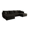 ECKSOFA mit Schlaffunktion ONIL U Monolith 95 - Schwarz, Textil (349/185cm) - Bedante