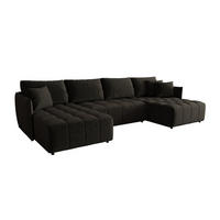 ECKSOFA mit Schlaffunktion ONIL U Monolith 95 - Schwarz, Textil (349/185cm) - Bedante