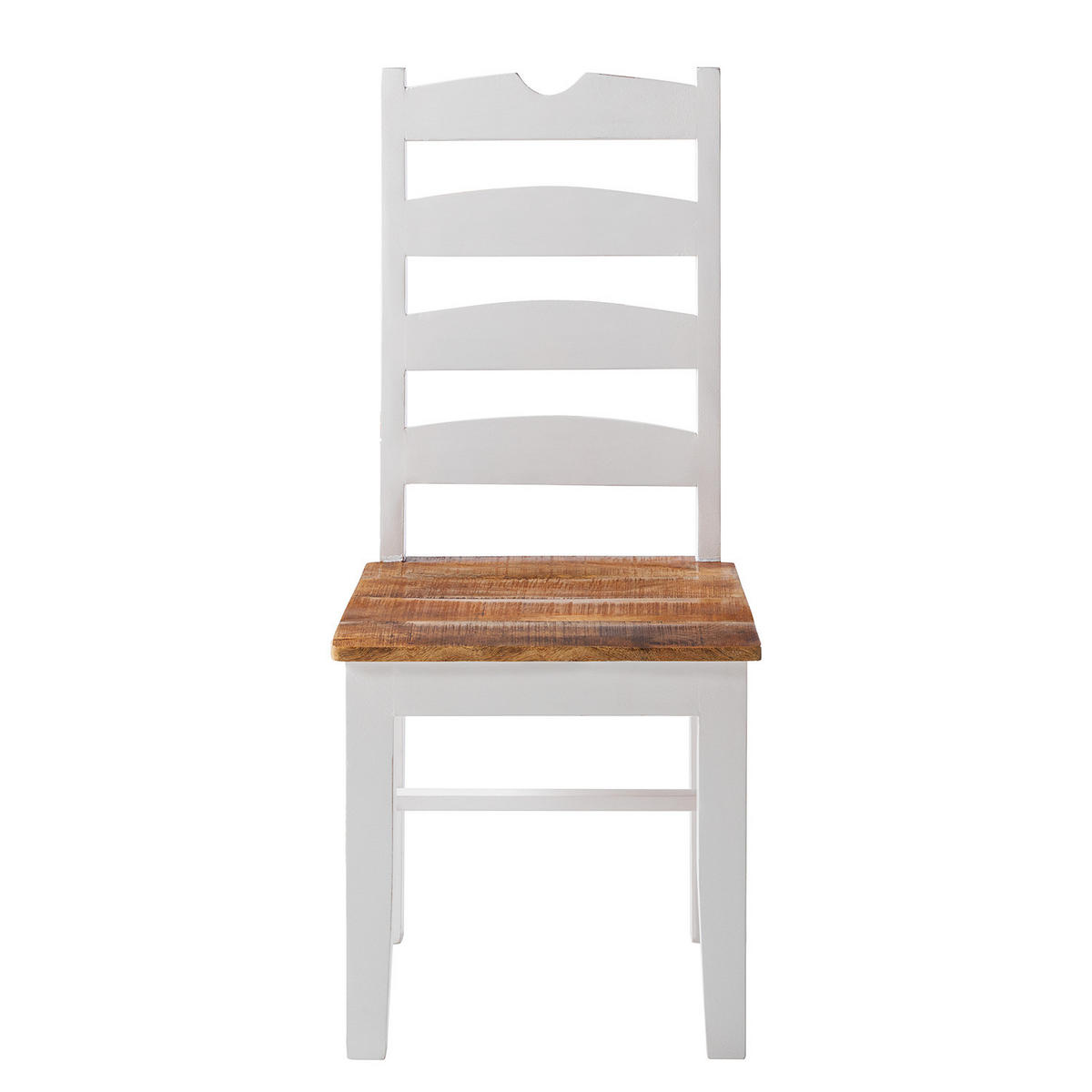 ESSZIMMERSTUHL - Mango massiv, 2er-Set - Braun/Weiß, Holz (48/102/54cm) - home24