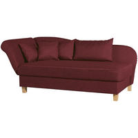 RECAMIERE mit Armteil links klappbar Katia Bezug Flachgewebe Buche natur / rot - Rot, Kunststoff (190/82/88cm) - 58aufmkessel