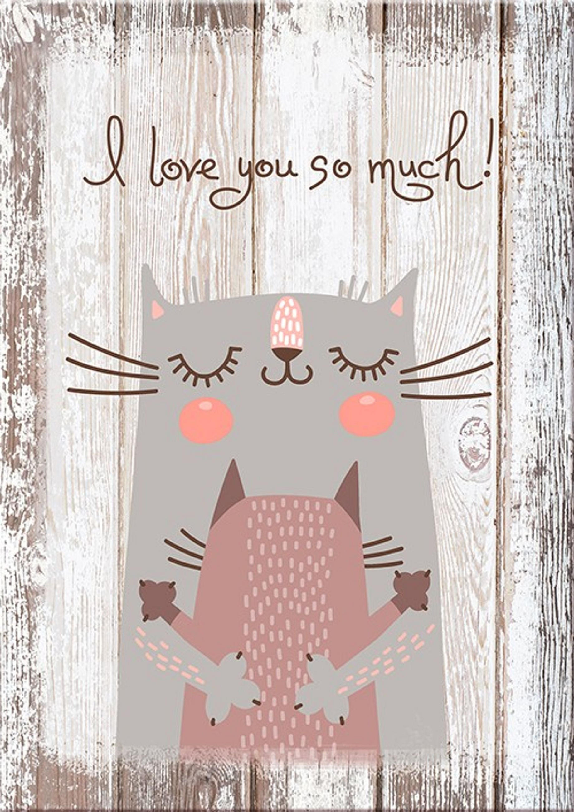 BILD 20x30 cm Spruch Liebe Katze - Beige, Holzwerkstoff (20/30/2cm) - artissimo