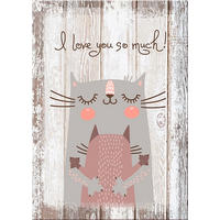 BILD 20x30 cm Spruch Liebe Katze - Beige, Holzwerkstoff (20/30/2cm) - artissimo