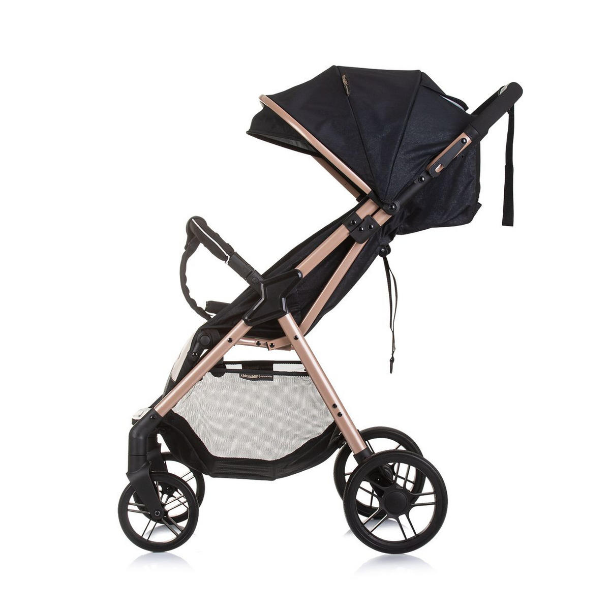 BUGGY Sparkle schwarz faltbar, Gurt am Griff, verstellbar - Schwarz, Metall (84/55/97cm) - Chipolino