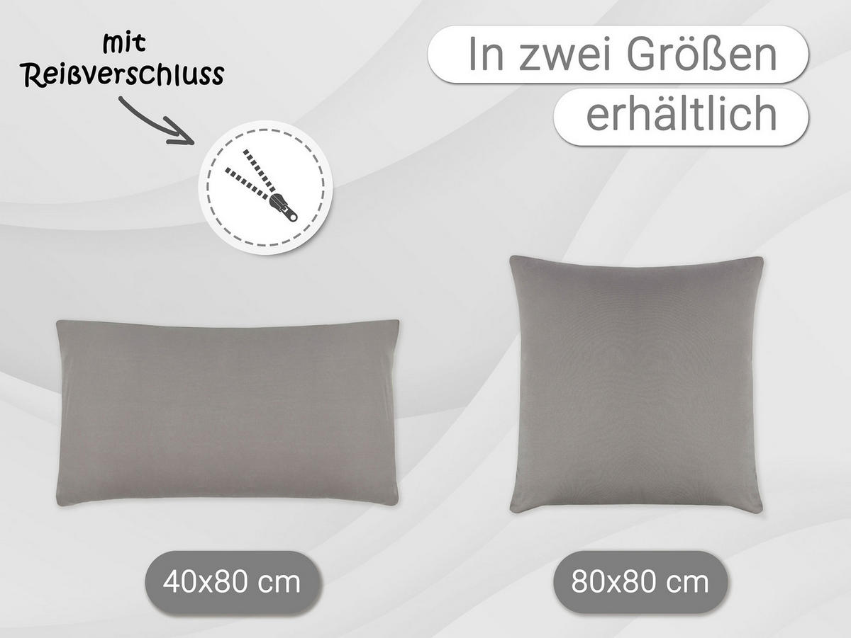 KISSENBEZUG, 2er-Set, 40x80 cm, 100% Baumwolle, Grau - Taupe, Textil (40/80cm) - Zollner