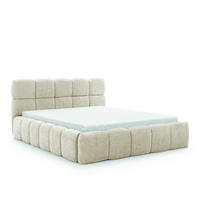 POLSTERBETT SOFIA 180x200 mit Bettkasten,Bubble,Doppelbett,Lattenrost,Boxspringbett-Optik,ohne Matratze-Creme - Creme, Holz (180/200cm) - Furnistar