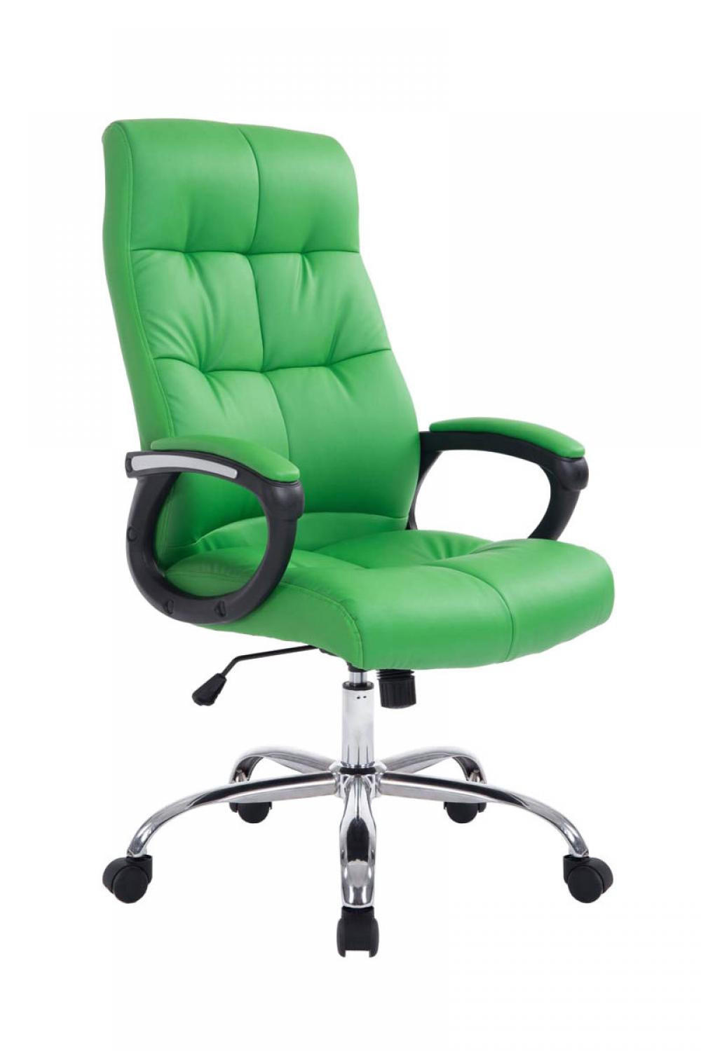 CHEFSESSEL Lederlook grün - Chromfarben/Grün, Textil/Metall (63/116/71cm) - CLP