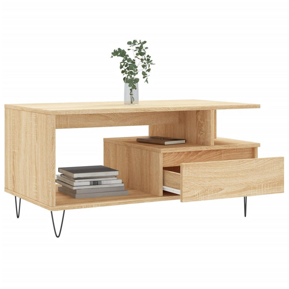 COUCHTISCH Sonoma-Eiche 90x49x45 cm Holzwerkstoff - Braun, Holzwerkstoff (49/90/45cm) - furnicato