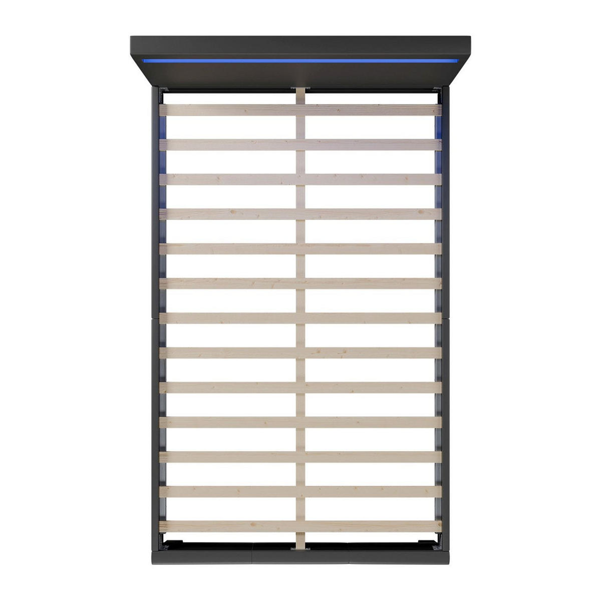 POLSTERBETT Paris mit Matratze und LED dunkelgrau 120x200cm - Grau, Textil (120/200cm) - Juskys