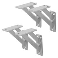 REGALTRÄGER 2er Set - Silberfarben, Metall (12/3/12cm) - ML-DESIGN