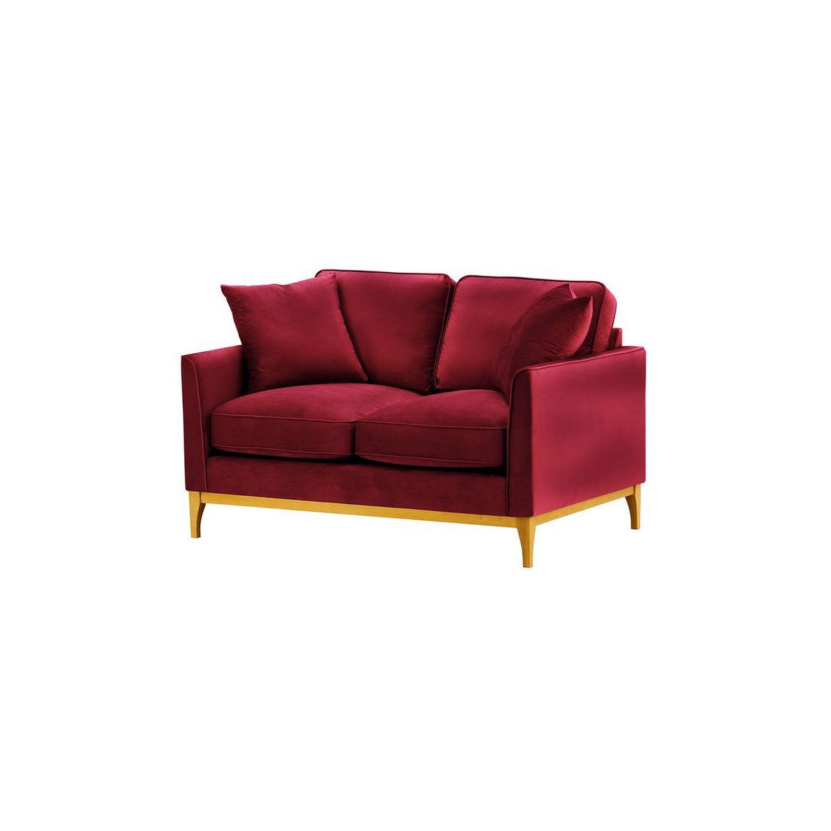 ZWEISITZER-SOFA Linara-Velluto 7 - Rot, Holz/Textil (141/91/95cm)