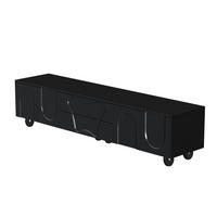 TV-ELEMENT180X40X42CM schwarz-matt mit Massivholzbeinen und viel Stauraum - Schwarz, Holz (49.71/12.45/103.51cm) - Raelunyi