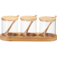 GEWÜRZGLÄSER Yulea 3x Ø 8,5 cm - Braun, Glas (10/10/16cm) - Excellent Houseware