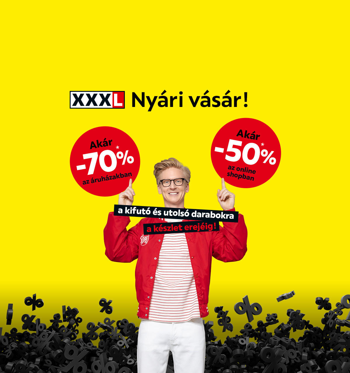 2026.06.05-08.31. között vagy a készlet erejéig áruházainkban akár 70%, online akár 50% kedvezményt adunk a kifutó és utolsó darabokra. További információért kattintson a „Kivételek és részletek” gombra.