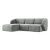ECKSOFA Links Chenille Stoff Grau - Schwarz/Grau, Holzwerkstoff/Kunststoff (248/166cm) - LaMiaSofa