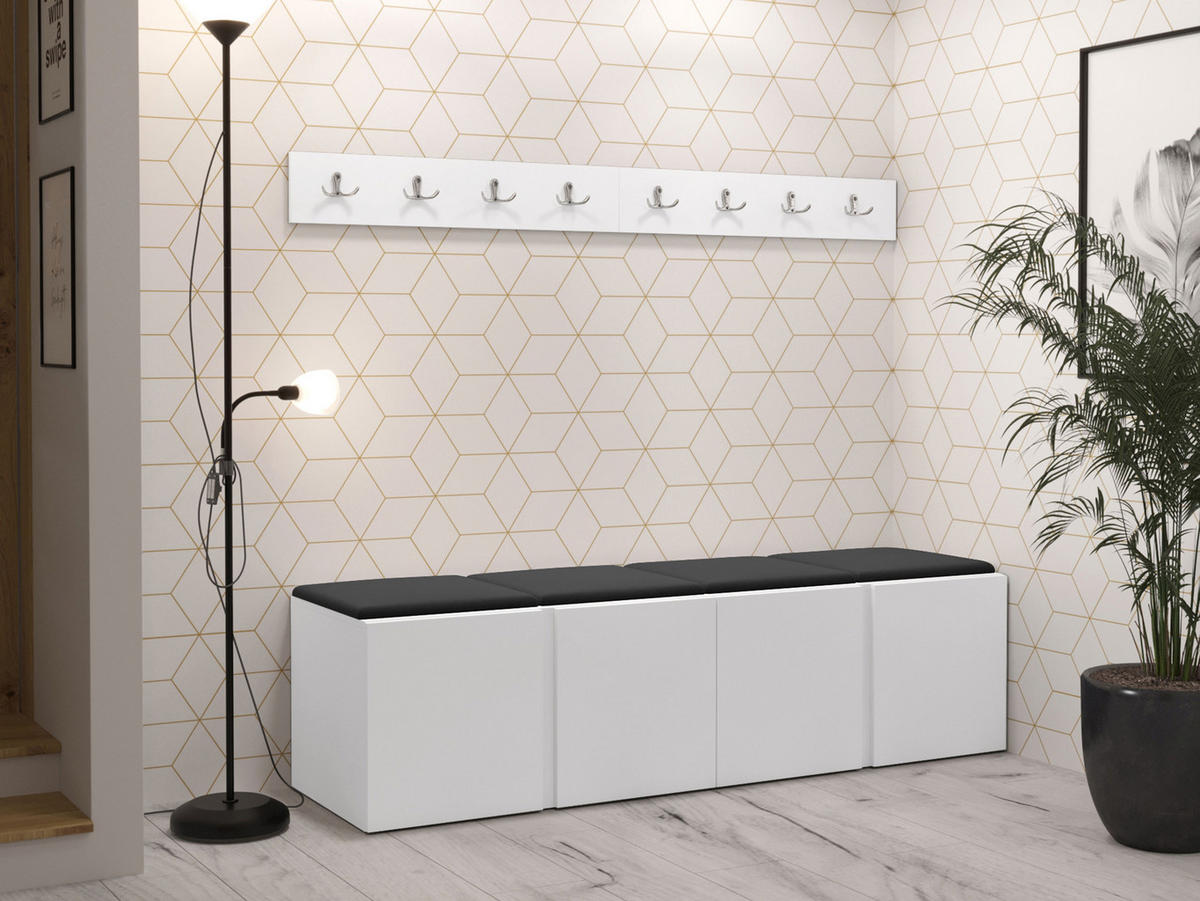 GARDEROBEN-SET Orion VII - Anthrazit/Weiß, Holzwerkstoff/Kunststoff (168/42/46cm) - MIRJAN24