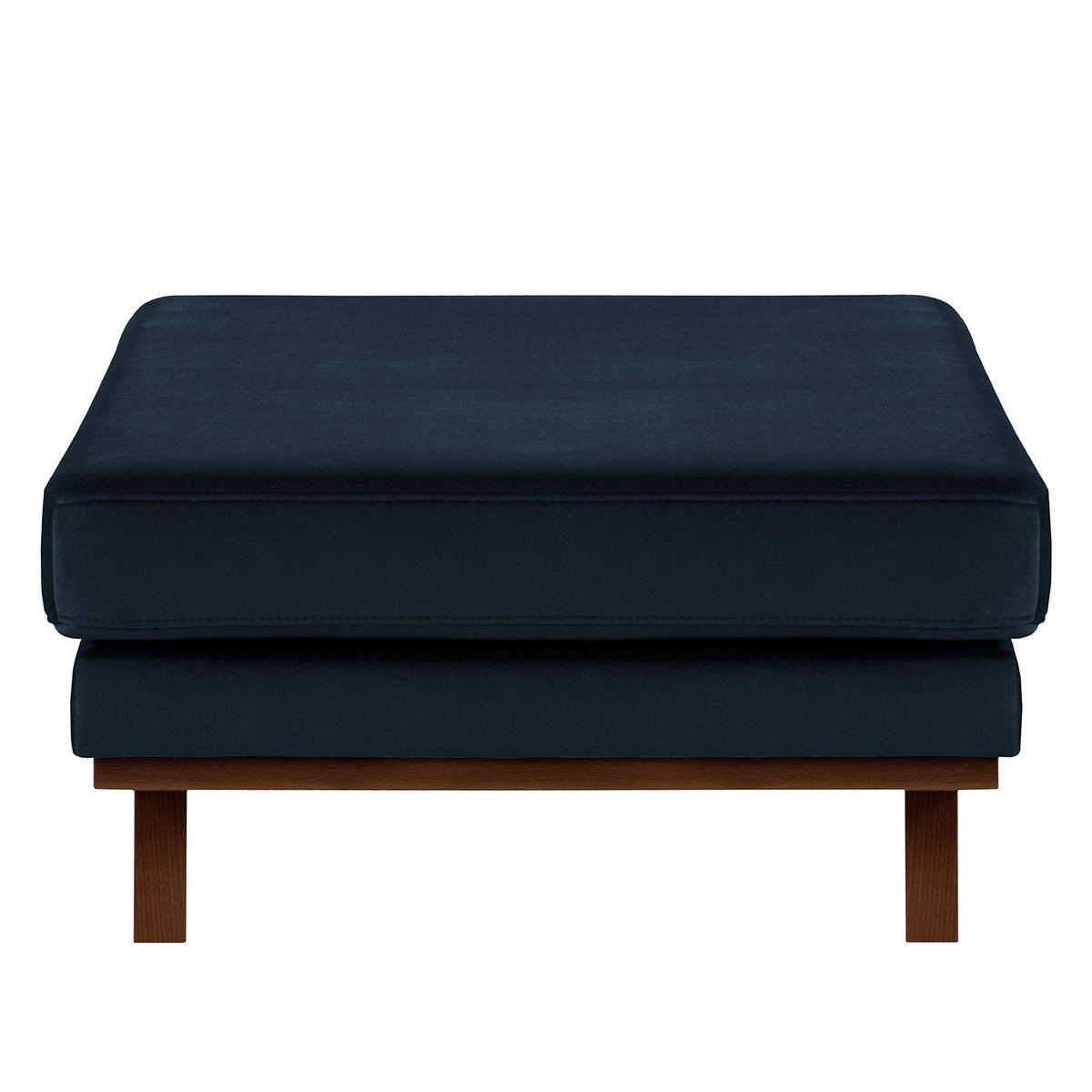 POLSTERHOCKER - Buchefarben/Dunkelblau, Buchenholz/Textil (85/43/60cm) - home24