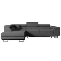 ECKSOFA mit Schlaffunktion und Bettkasten GUSA-L 272x202x107 cm Grau Bouclé - Silberfarben/Grau, Holzwerkstoff/Textil (202/272cm) - ALTDECOR