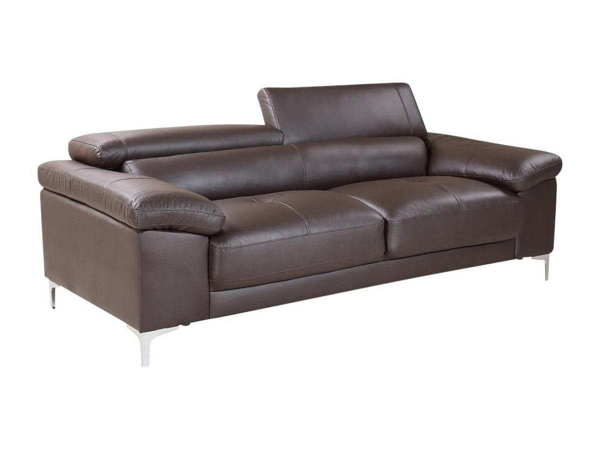 SOFA - 3 Personen - leder - schokoladenbraun Solange - Braun, Leder (210/73/103cm) - Vente-Unique