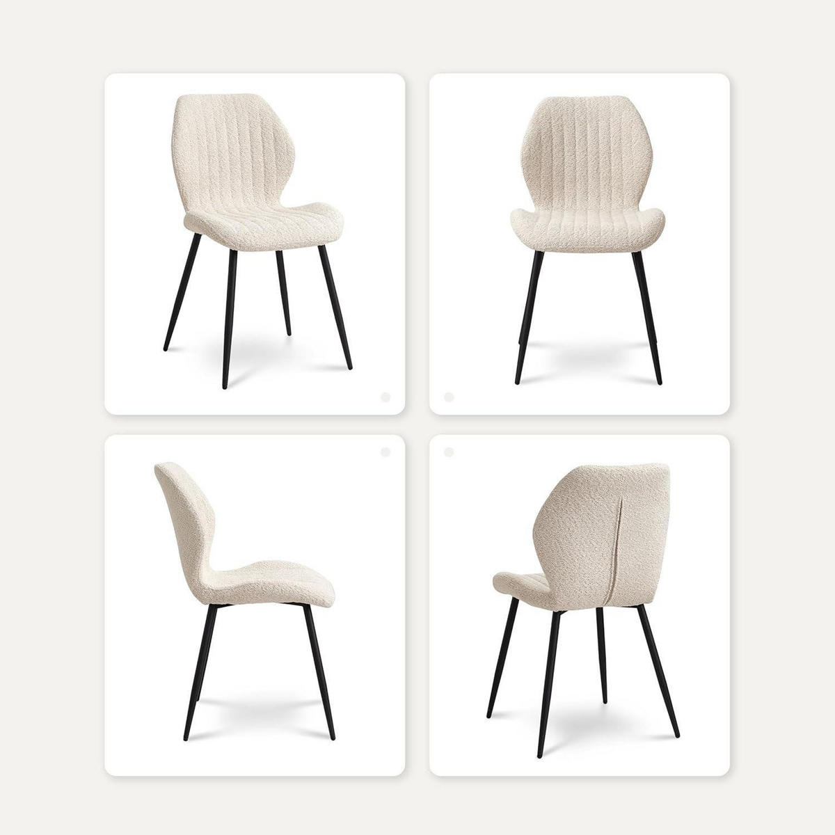 ESSZIMMERSTÜHLE 6er Set Stoff Beige Metallbeine - Beige, Textil (43/86/47.5cm)