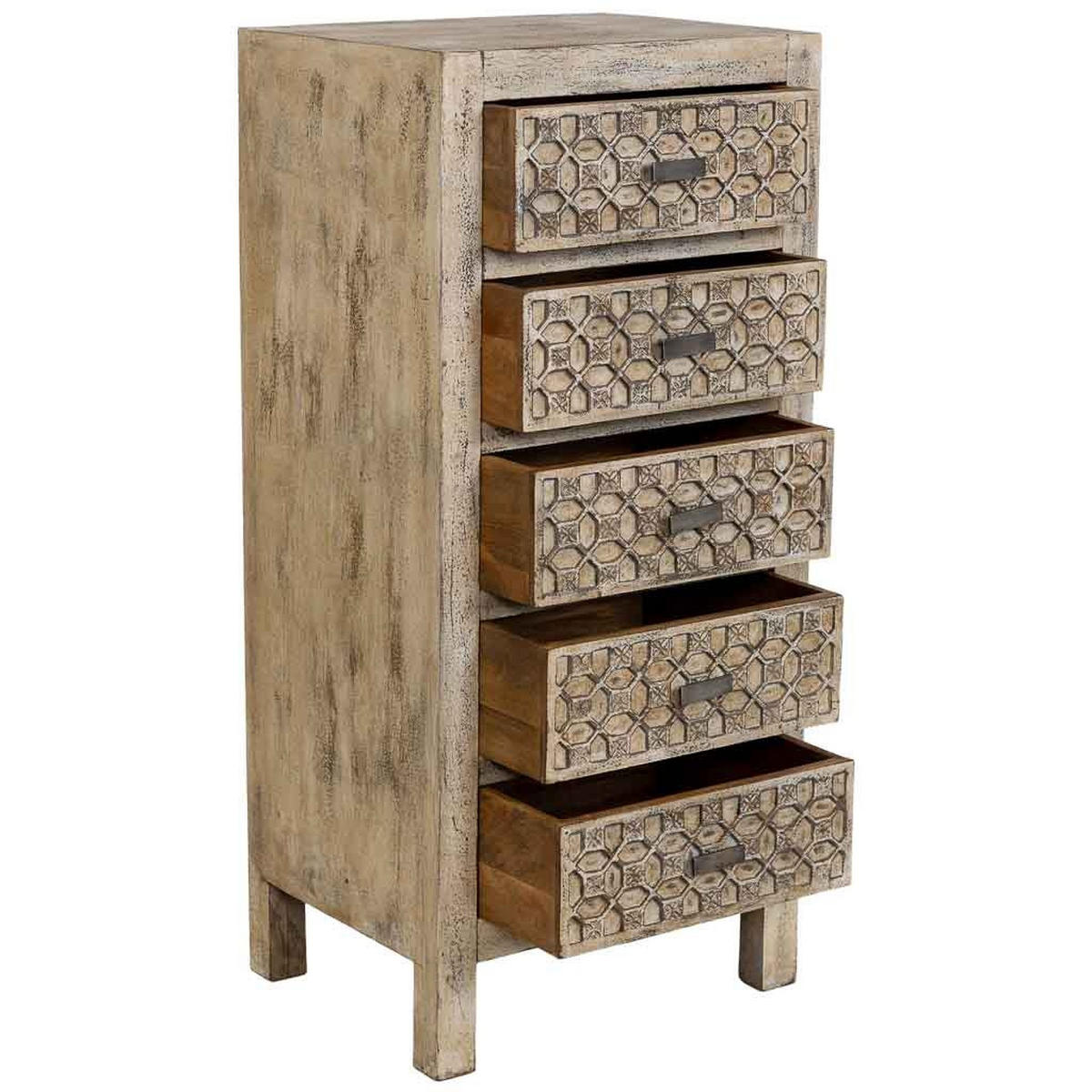 KOMMODE aus holz 50x40x110cm - Grau, Holz (50/110/40cm) - Wanderlust