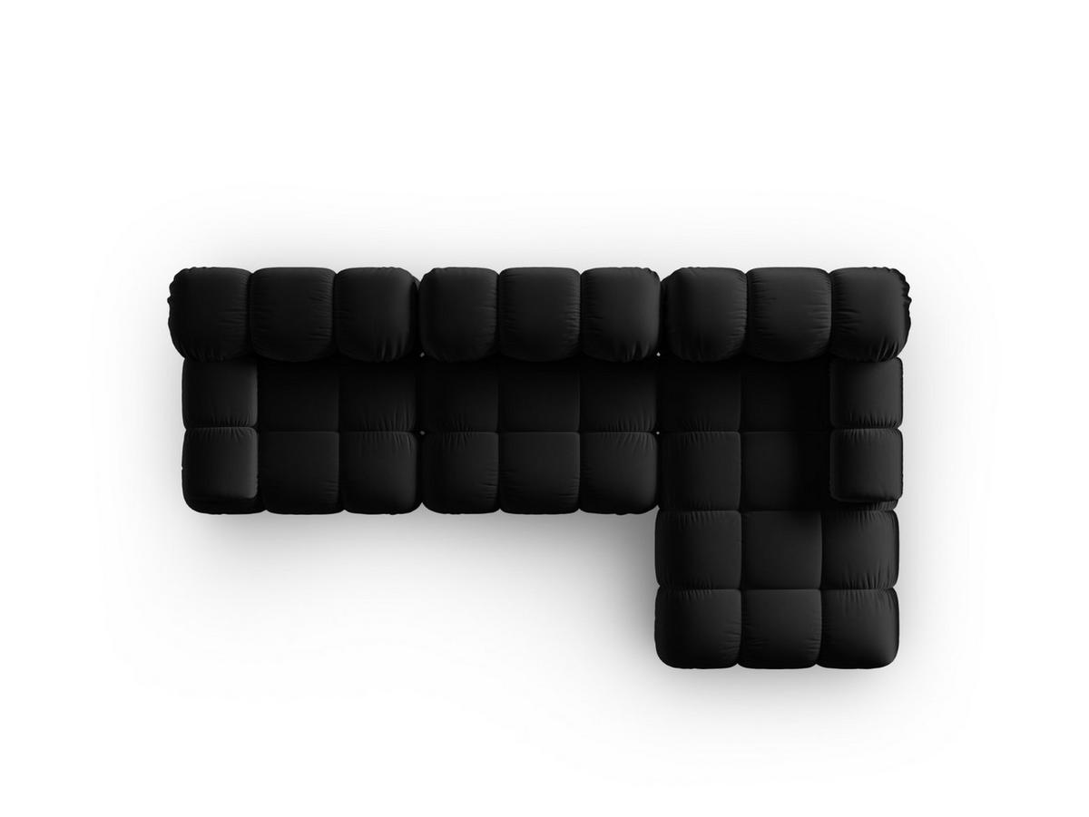 MODULARES-ECKSOFA rechts Bellis aus Samt schwarz 4 Sitzplätze - Schwarz, Textil (122/285cm) - Micadoni