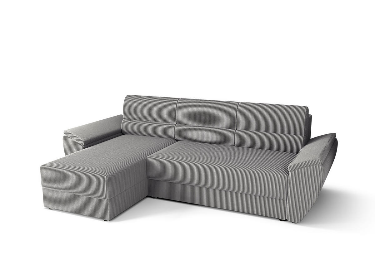 ECKSOFA L REBI L2 Poso 110 Links mit Schlaffunktion, Hellgrau, L-Form - Hellgrau, Textil (251/140cm)