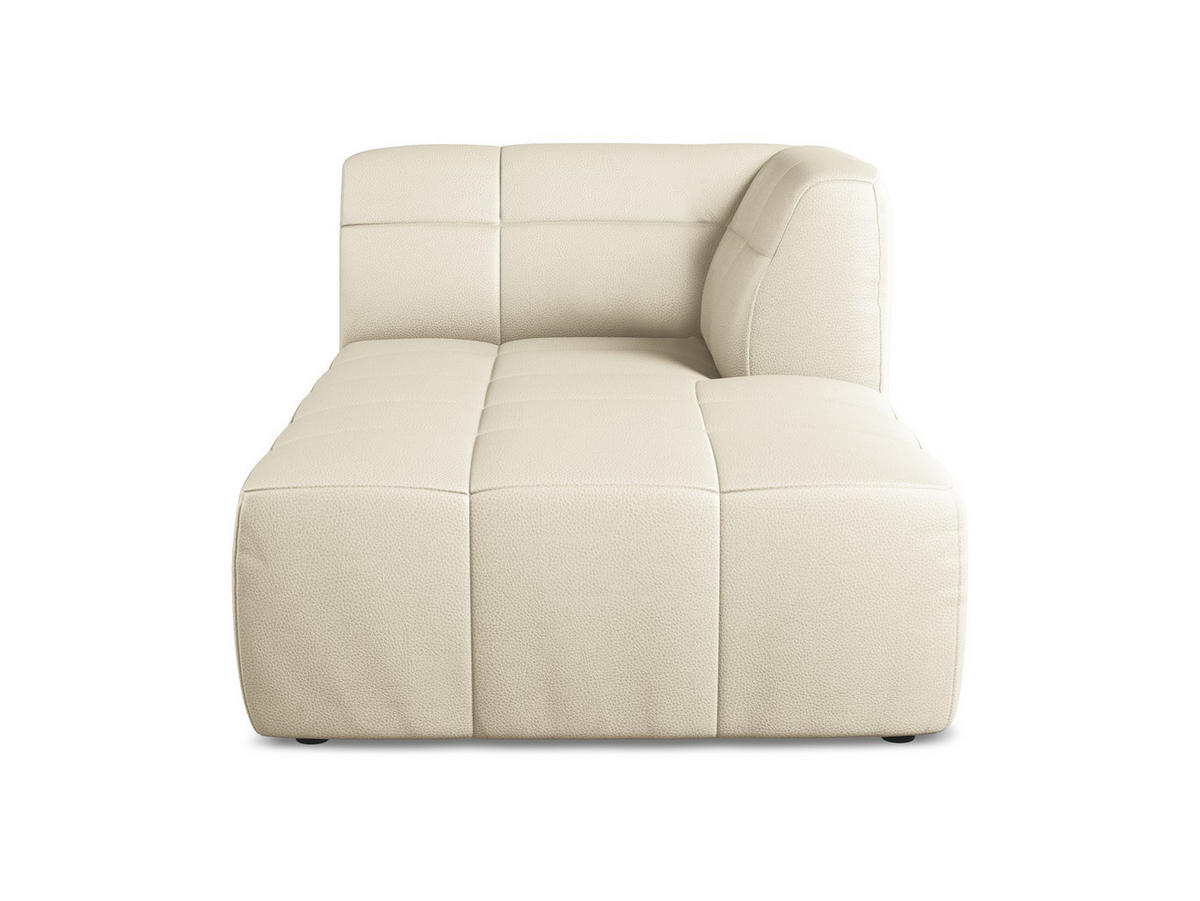SOFAELEMENT Rechts Kunstleder Beige - Creme/Schwarz, Holzwerkstoff/Kunststoff (101/77/175cm) - Makamii