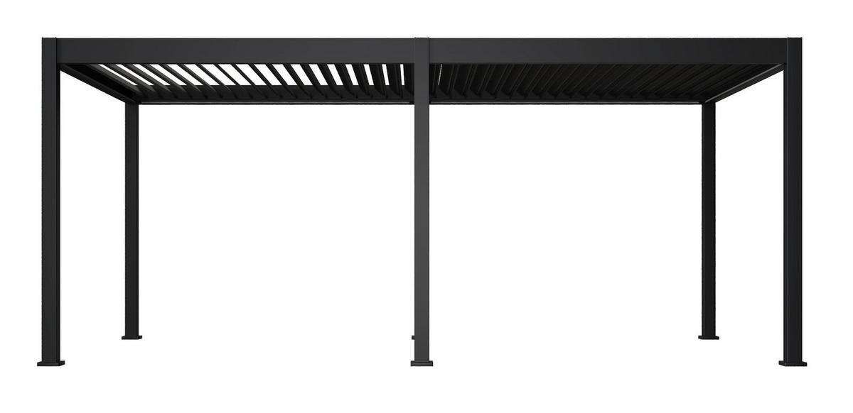 PERGOLA Deluxe Elektrischer Pavillon Terrassenüberdachung Aluminium LED 3 x 6 m - Schwarz, Metall (300/255/600cm) - WEIDE