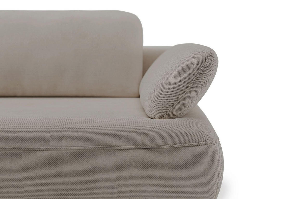 ECKSOFA Avolla Beige links - Beige/Schwarz, Textil/Metall (284/186cm) - Selsey