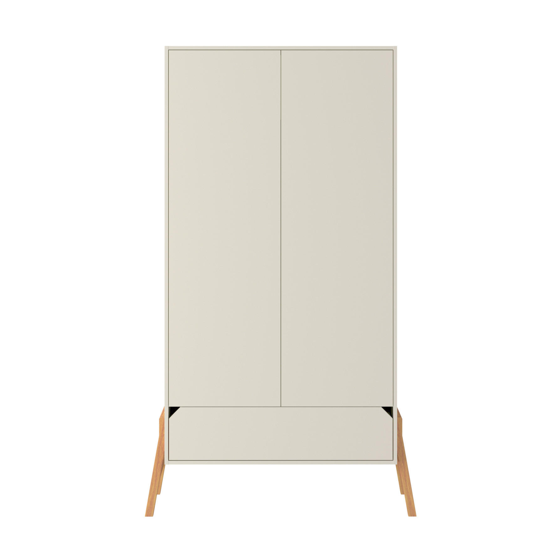 KINDERKLEIDERSCHRANK Lotta, 2-türig – ideal für das Kinderzimmer - Beige, Holzwerkstoff (117/199/50cm) - RAUMHIRSCH FURNITURE