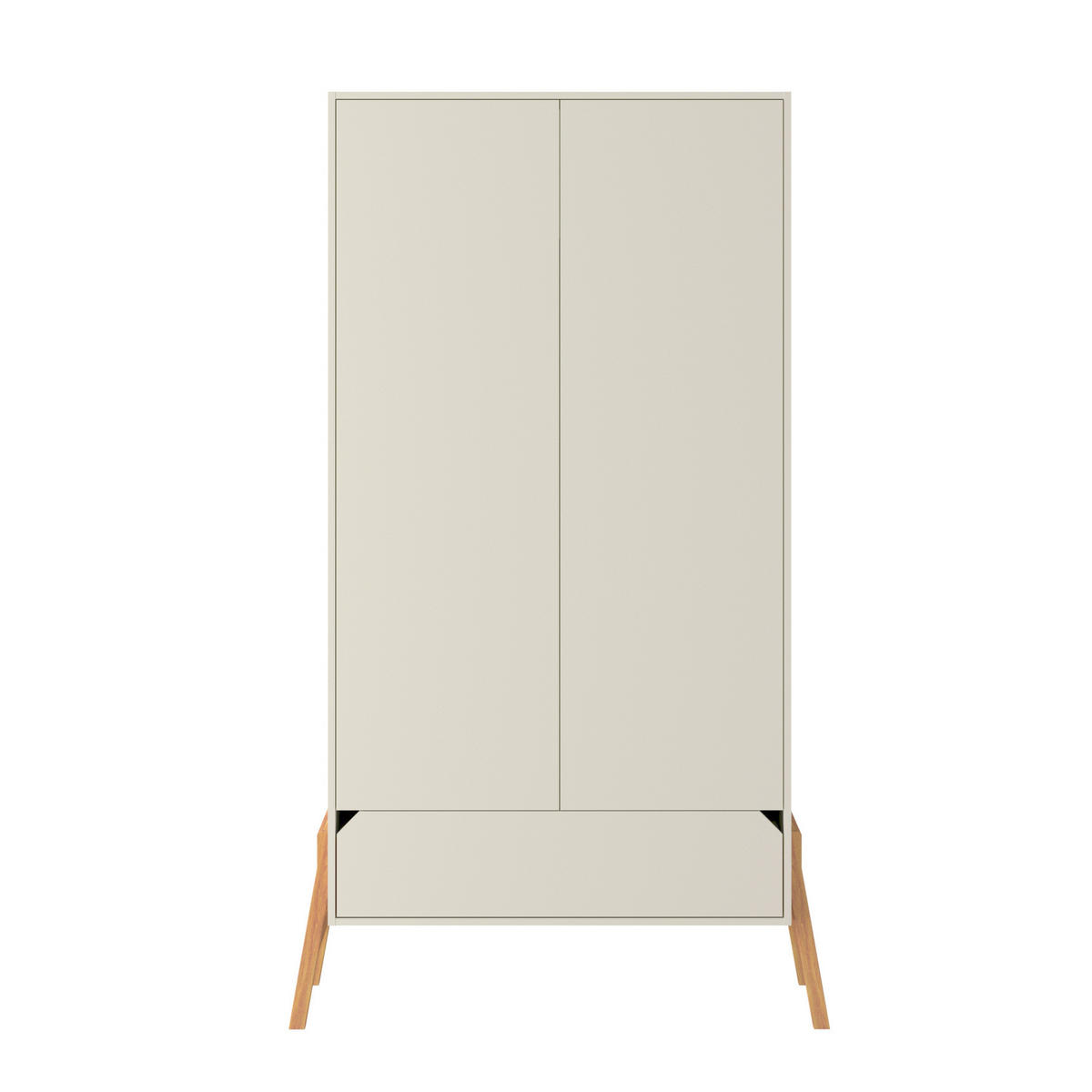 KINDERKLEIDERSCHRANK Lotta, 2-türig – ideal für das Kinderzimmer - Beige, Holzwerkstoff (117/199/50cm) - RAUMHIRSCH FURNITURE