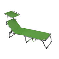 SONNENLIEGE Cairo Verstellbar Grün Gartenliege mit Dach - Grün, Kunststoff (61/30/188cm) - DELUKE