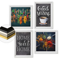 WANDBILDER 4er-Set - 50x50 cm & 40x60 cm Weißer Rahmen - Gewürze, Kaffee, Tasse, Kräuter - Weiß, Kunststoff (50/50cm) - ArtPrintCave