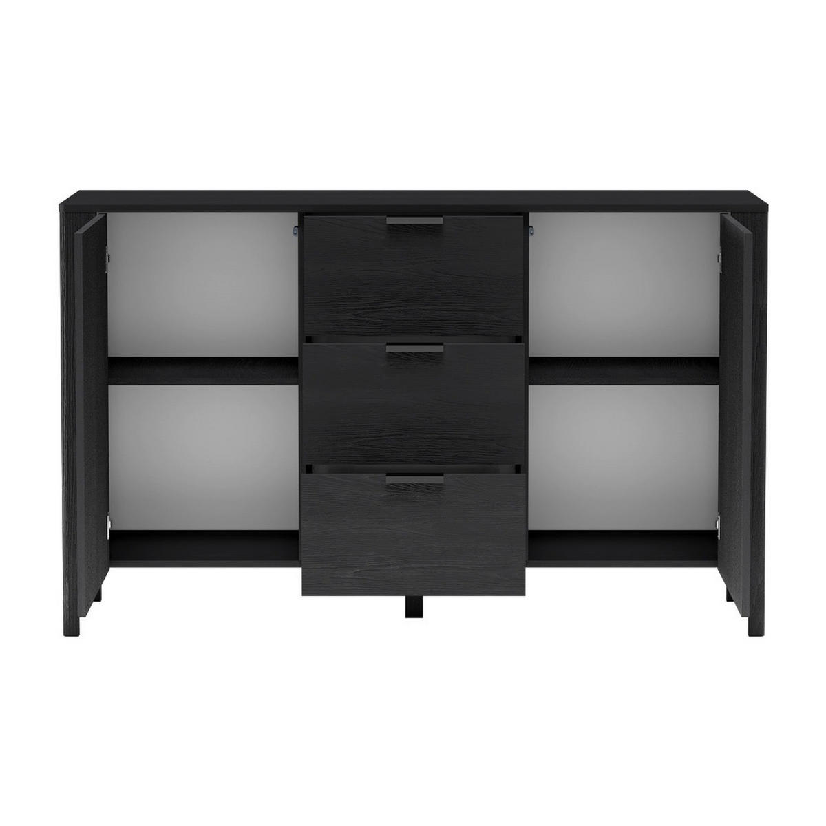 KOMMODE Malumi MM-1 153 x 95 x 40,5 cm Schwarz Paintflow - Schwarz, Holzwerkstoff/Metall (153/95/40.5cm) - Koseto
