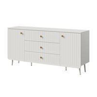 KOMMODE mit Schubladen Chloe 2D3S 165 Weiß (schwarzer oder goldener Griff) - Schwarz/Weiß, Holzwerkstoff/Kunststoff (165/78/40cm) - mzm24