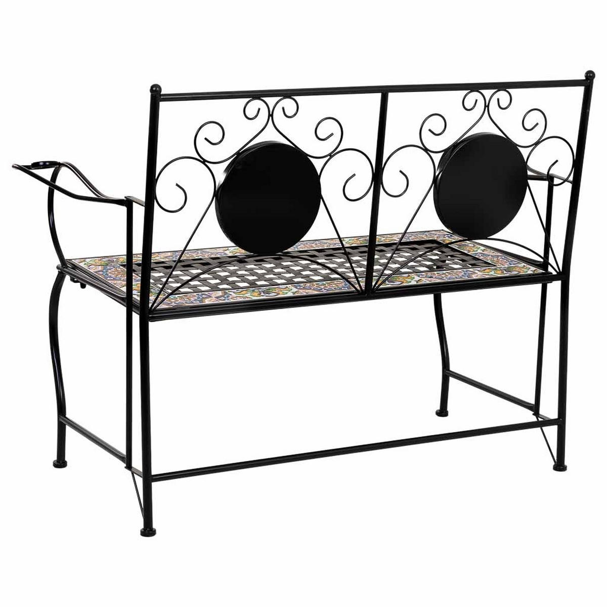 BANK, schwarz, 110x50x88cm - Schwarz, Metall (110/88/50cm) - Wanderlust