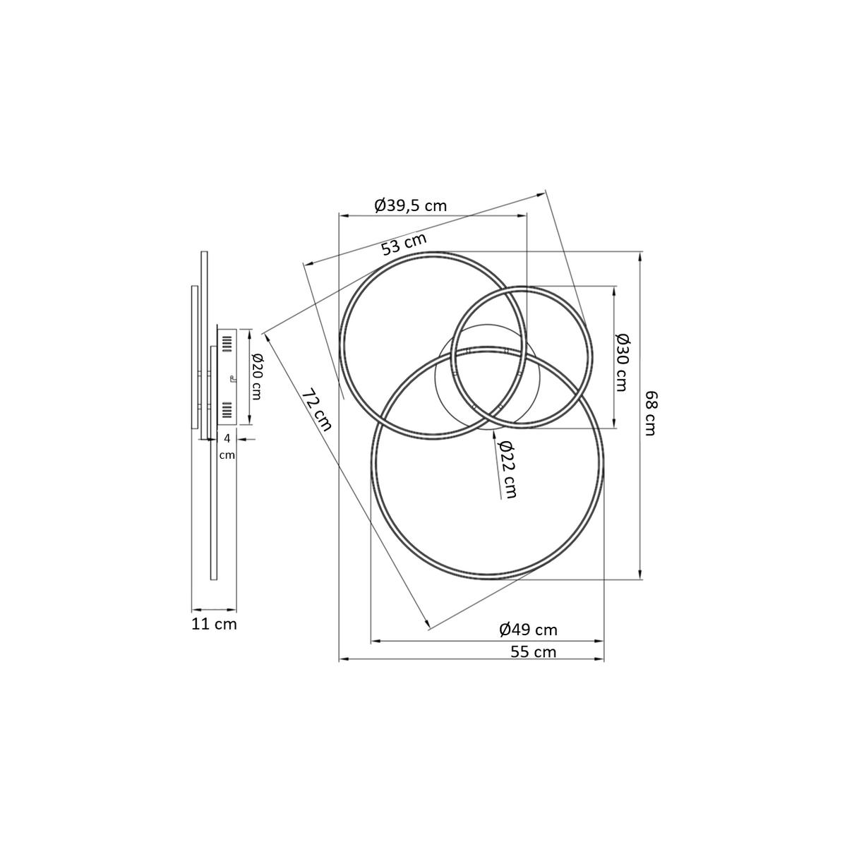 DECKENLEUCHTE Paciano, Silber/Chrom, 72cm - Chromfarben, Metall (72/55/10.1cm) - KOSILUM