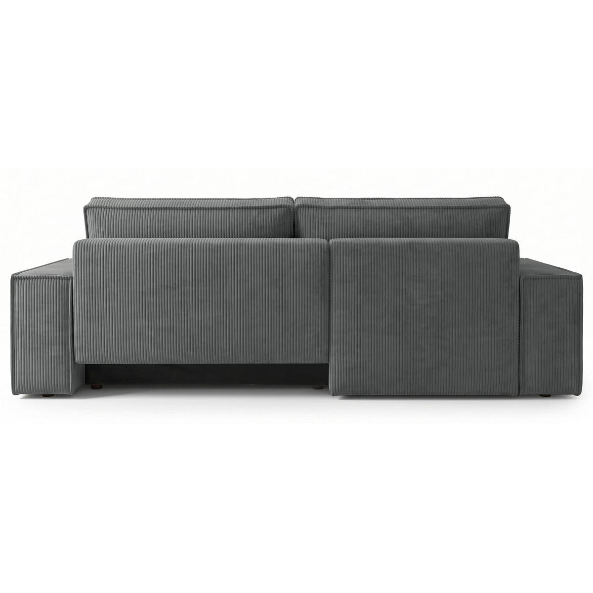 ECKSOFA Farese Grau Cordbezug - Schwarz/Grau, Kunststoff/Textil (267/167cm) - Selsey