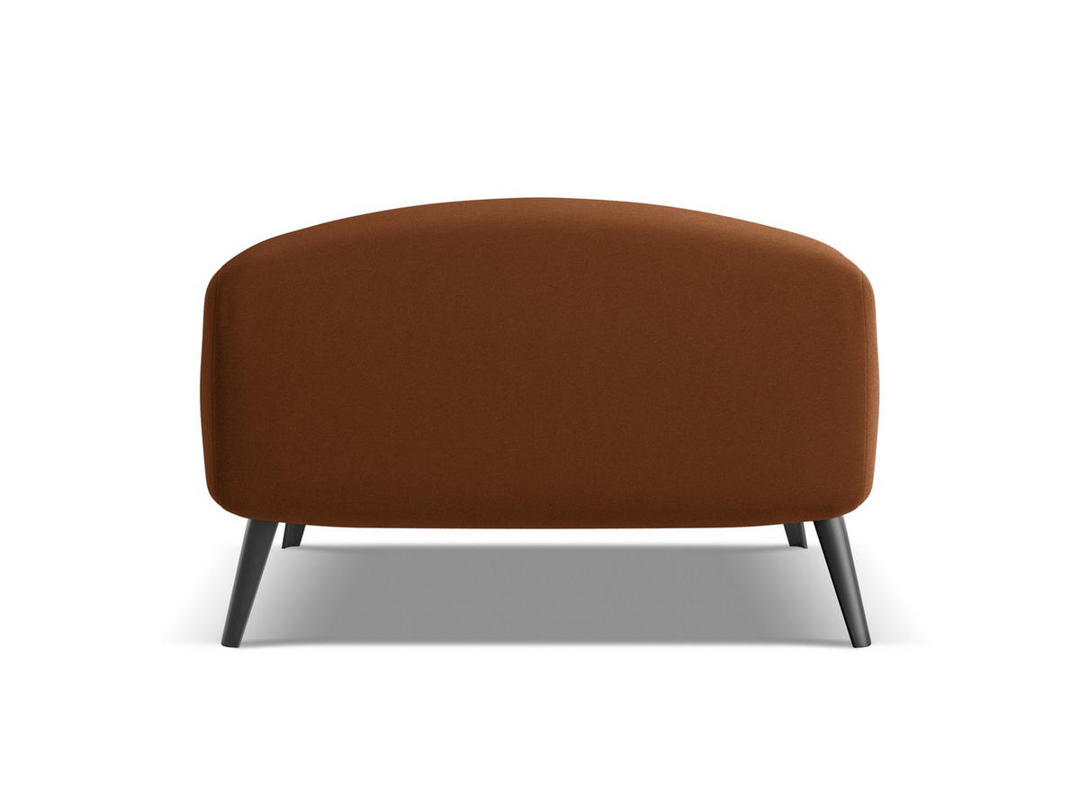 POUF Samt Stoff Orange - Terracotta/Schwarz, Textil/Metall (65/44/65cm) - Makamii