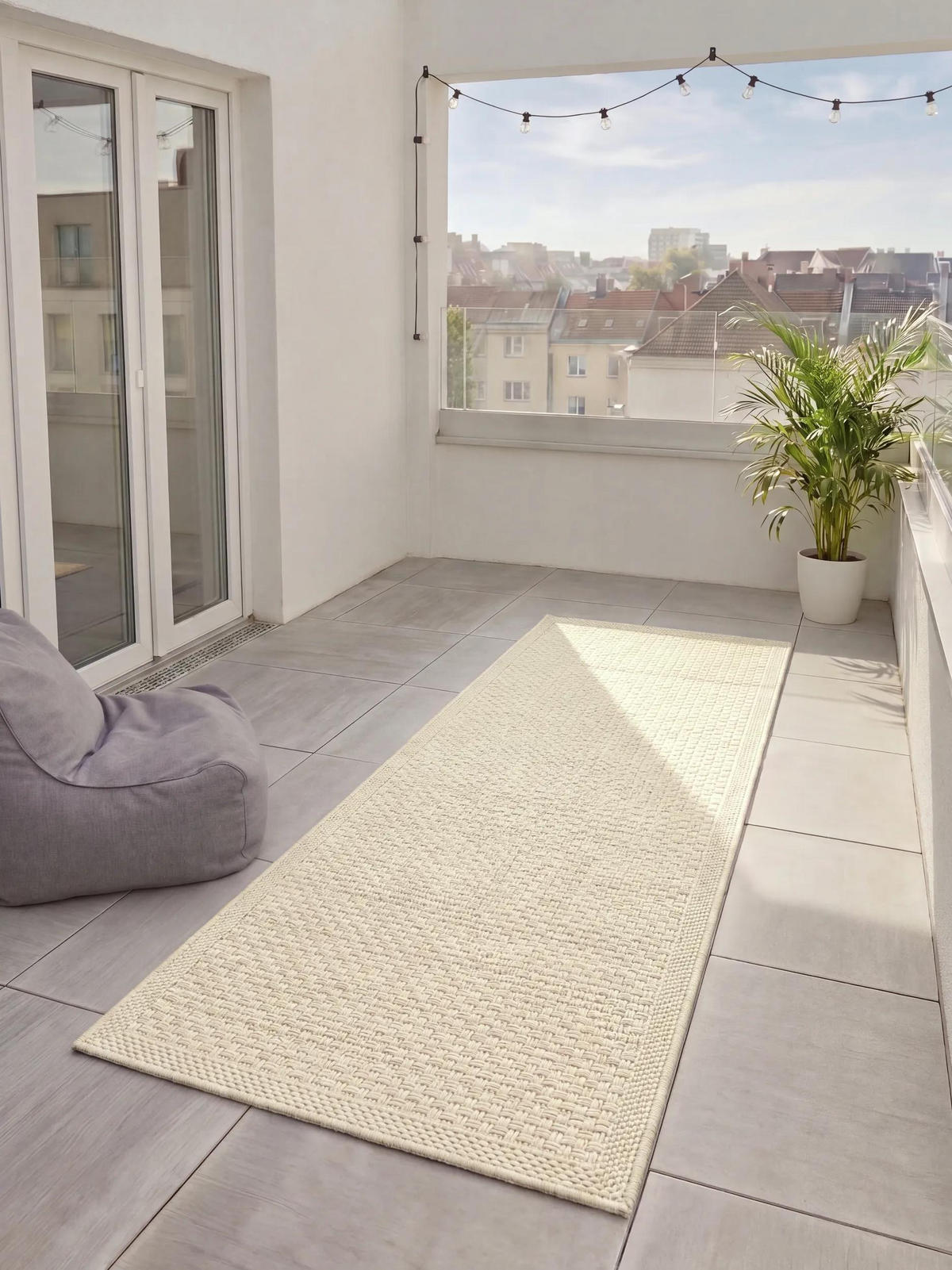 OUTDOORLÄUFER Iowa Cream 80/250 cm - Creme, Kunststoff/Textil (80/250cm) - benuta