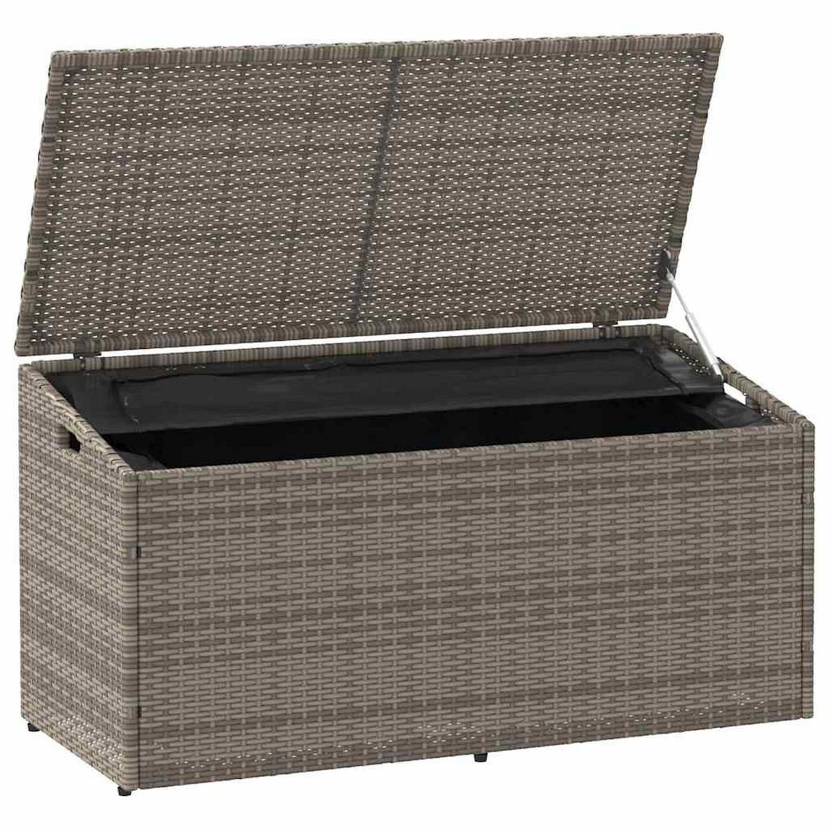 GARTEN-AUFBEWAHRUNGSBOX Grau 110/50/58 Cm Poly Rattan - Grau, Kunststoff (50/58/110cm) - vidaXL