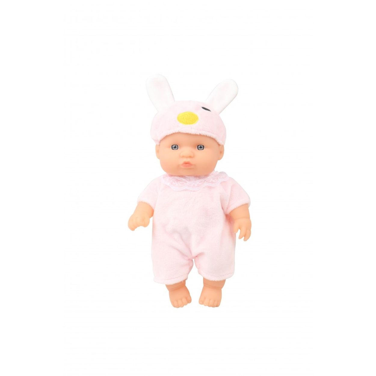 KINDERPUPPE Maus rosa 20 cm, Mütze, Strampelanzug, bewegliche Arme, Rollenspiel, ab 3 Jahren - Rosa, Kunststoff (13/8/23cm) - Moni