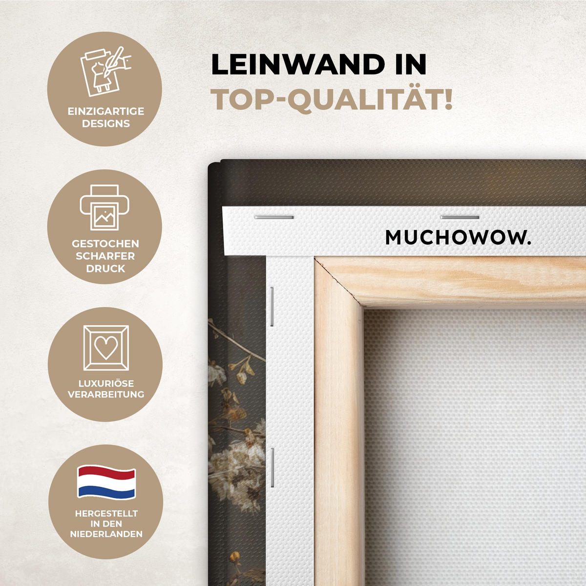 LEINWANDBILD Stilleben - Blumen - Blumenstrauß - Vase - Wein 20x30 cm - Schwarz, Textil (20/30cm) - MuchoWow