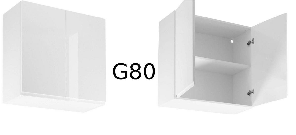 KÜCHENZEILE 260 cm – Aspen KA1-M260 - in Weiß/Hochglanz - Weiß, Holz (260/212/47cm)