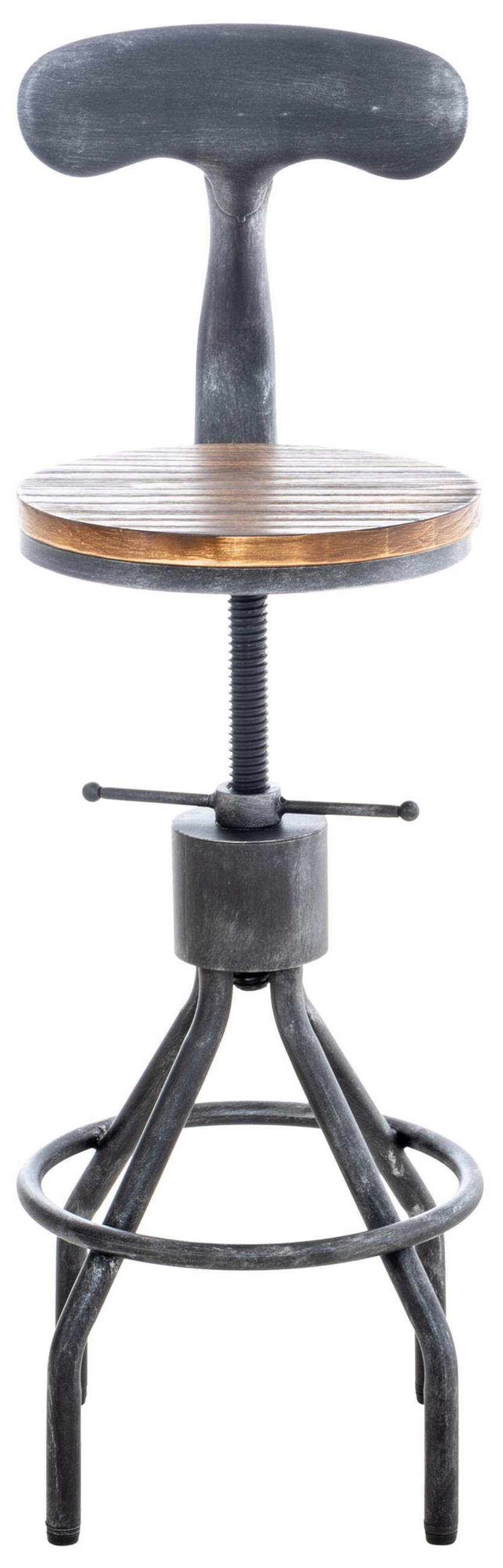 BARHOCKER Hafa, Holzsitz Gestell, Antik Silber - Silberfarben, Holz/Metall (41/100/41cm) - TPFLiving