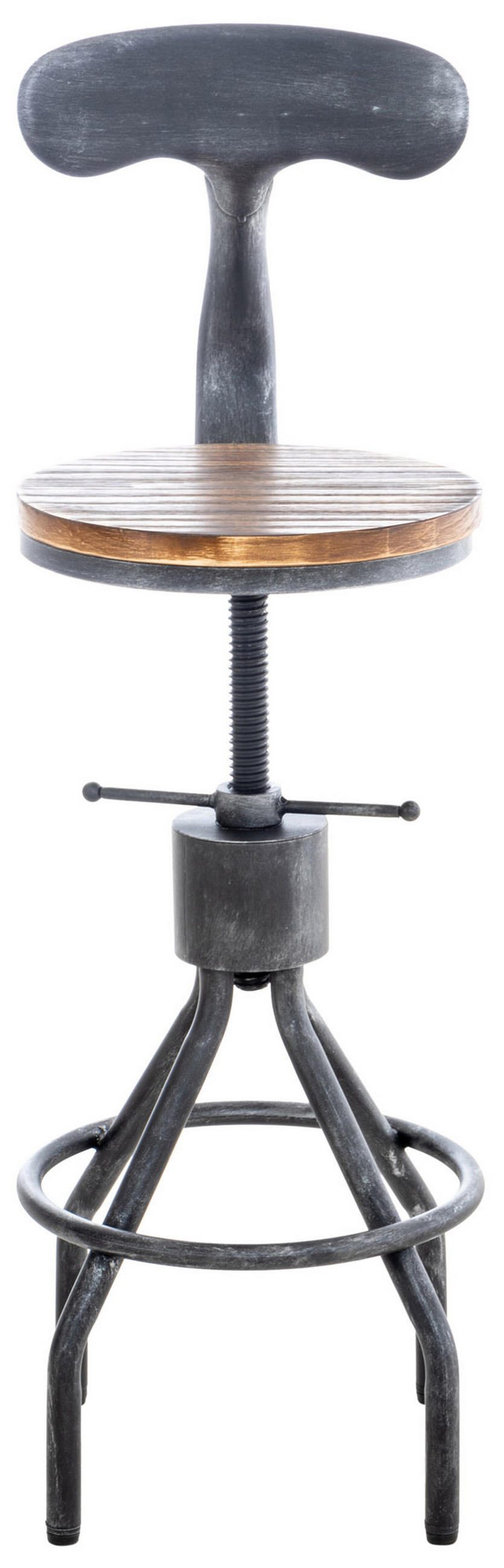 BARHOCKER Hafa, Holzsitz Gestell, Antik Silber - Silberfarben, Holz/Metall (41/100/41cm) - TPFLiving