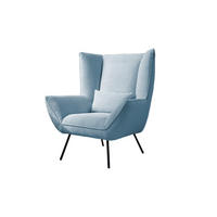SESSEL IVA Hellblau Cord - Schwarz/Hellblau, Textil/Metall (90/112/94cm) - KAWOLA