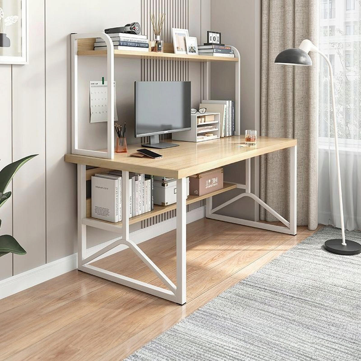 SCHREIBTISCH, braun 150x120x60cm - Braun, Holzwerkstoff (60/120/150cm)